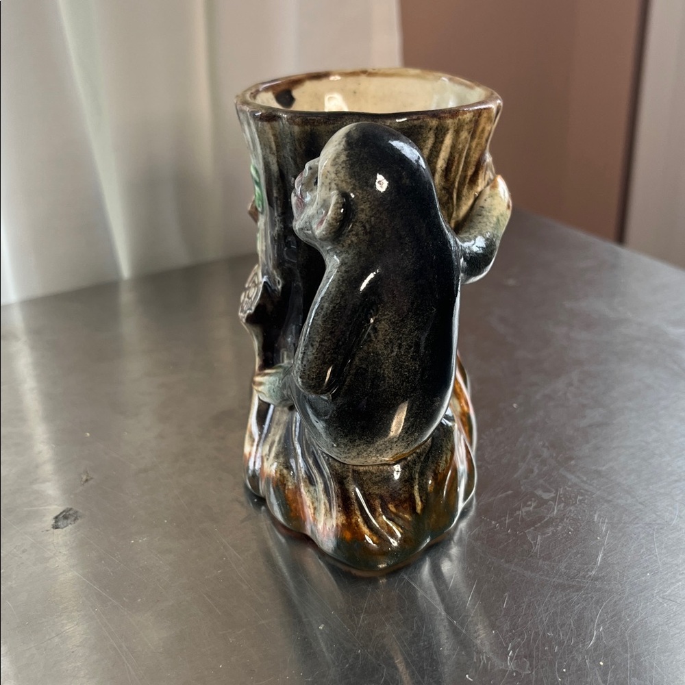 Ceramic Monkey Posy Vase Made in Japan Hand Painted Collectible Cottagecore Vtg - Picture 2 of 8